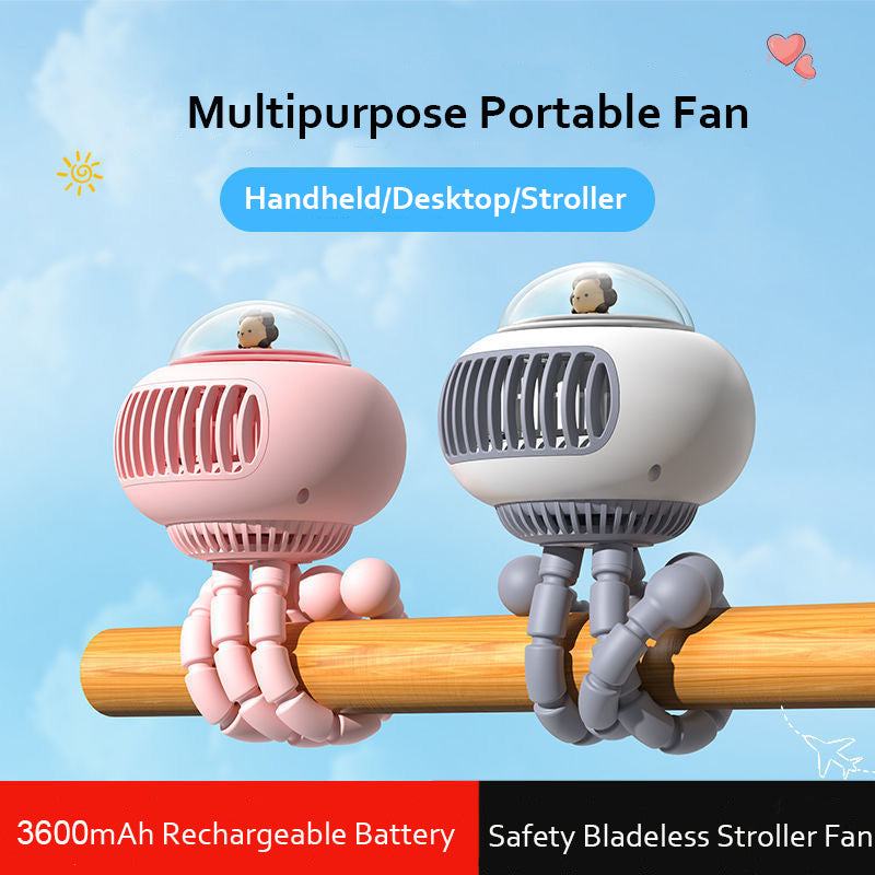 Lovely Cartoon Portable Safe Stroller Fan