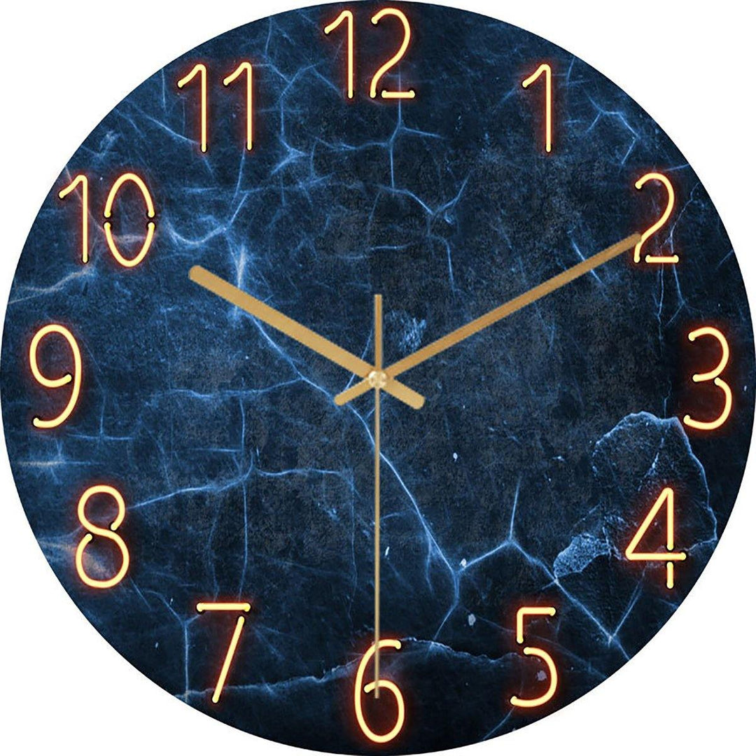 12 Inch Fashion Glass Quartz Clock Home Living Quiet Silent Simple Clock