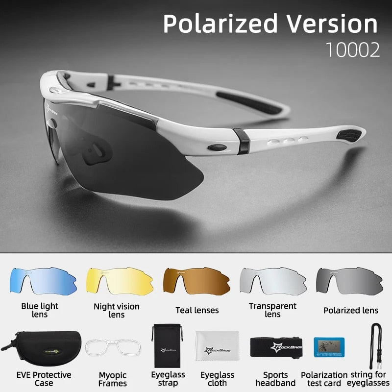 Polarized Sports Cycling Sunglasses with Interchangeable Lenses for Men and Women