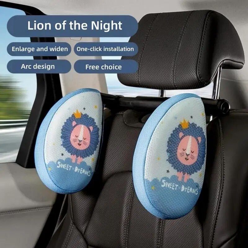 Adjustable Car Seat Neck Pillow - Comfortable Headrest for Travel, Suitable for All Ages