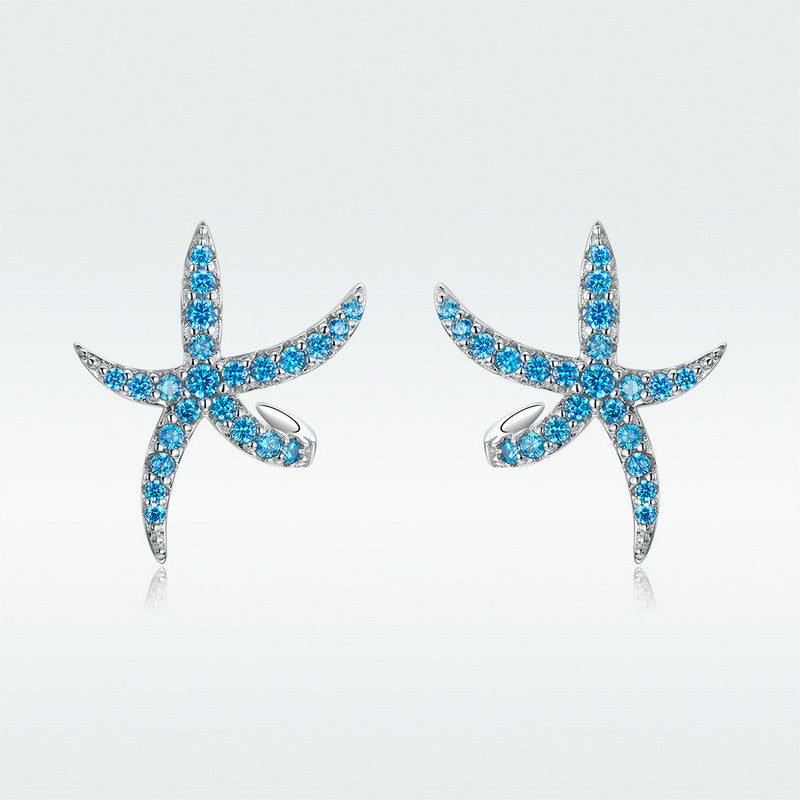 S925 Pentagram European And American Female Earrings