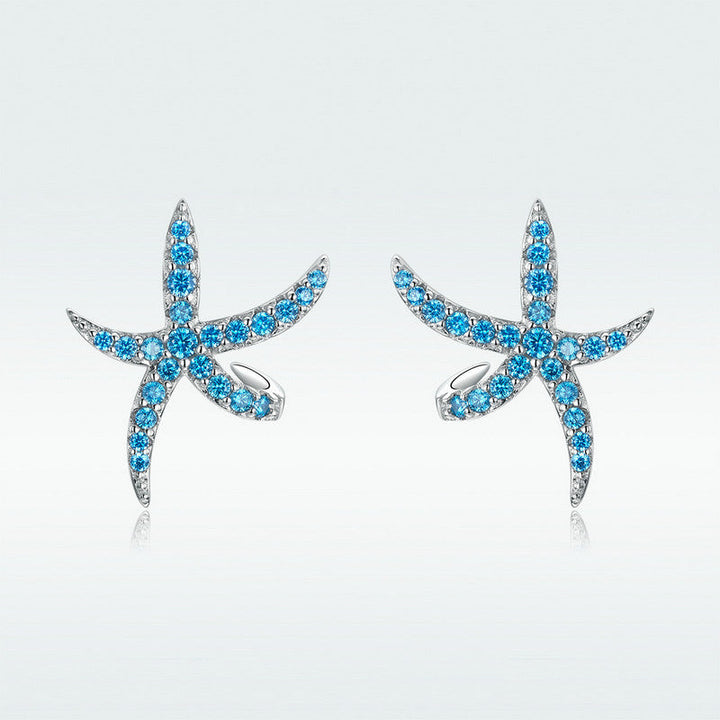 S925 Pentagram European And American Female Earrings