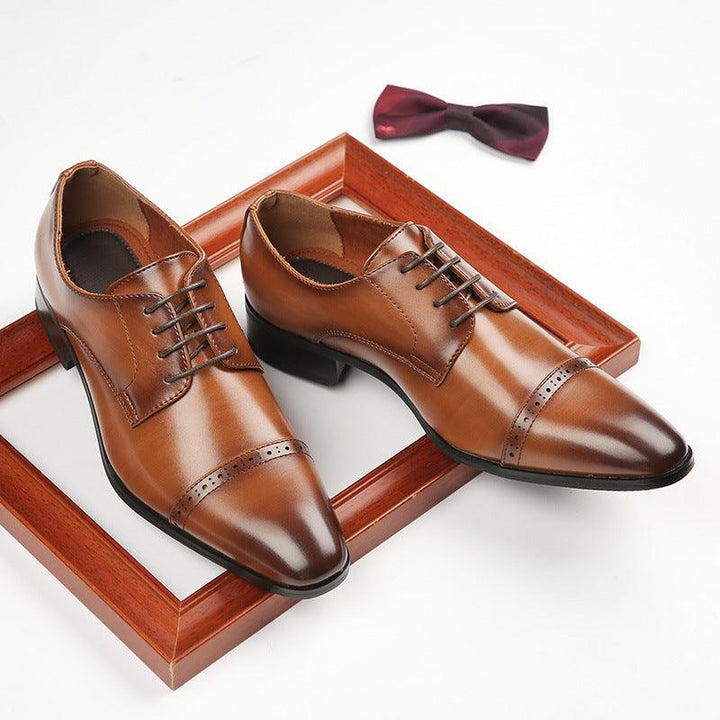 Large Size Four Seasons New British Business Leather Shoes Men's Gentleman Lace-up Shoes