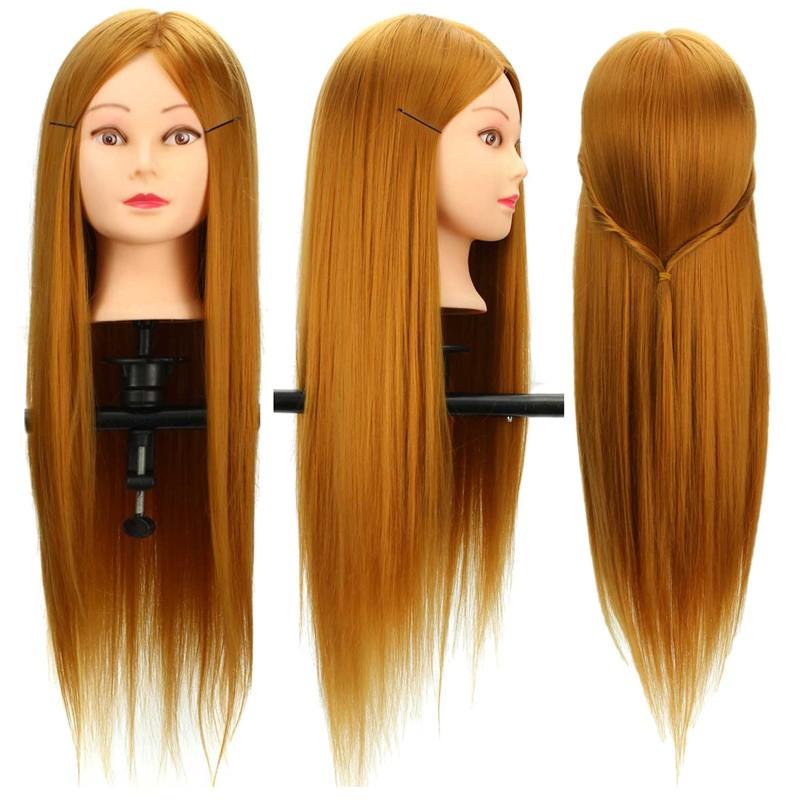 30% Real Human Long Hairdressing Cut Mannequin Hair Training Head Salon