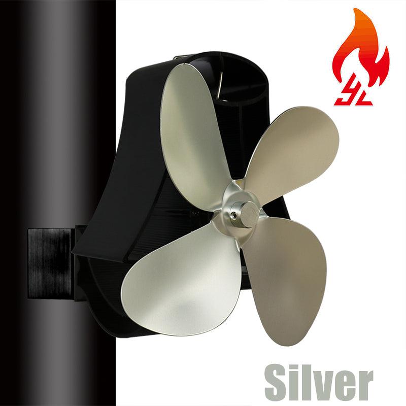 4 Blades Silent Wall Mounted Heat Powered Stove Fan Wood Burner Fireplace EcoFan - MRSLM