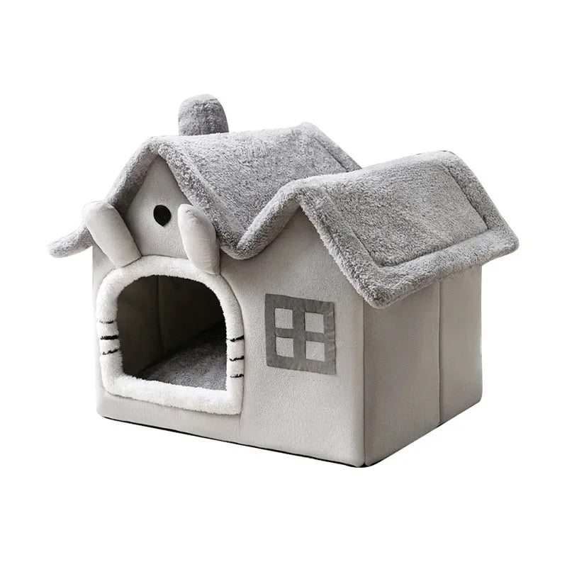 Foldable Winter Warm Cat House: Bed for Small Pets