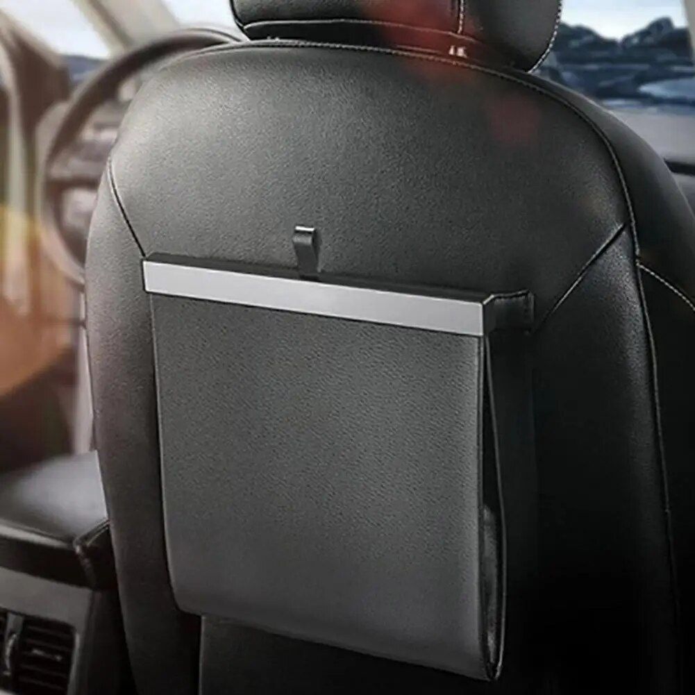 Magnetic Car Garbage Bag with LED Light ‚Äì Rear Seat Hanging Leather Storage