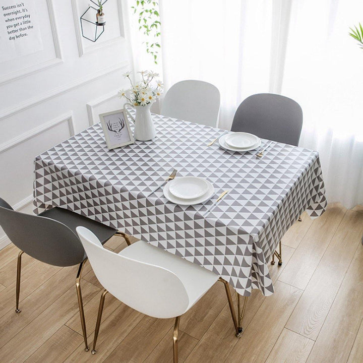 1 PCS Table Cloth Linen Tablecloth Dust proof Rectangle Table Cover Slip Resistant Simple Plaid Table Cover 140x220cm - MRSLM