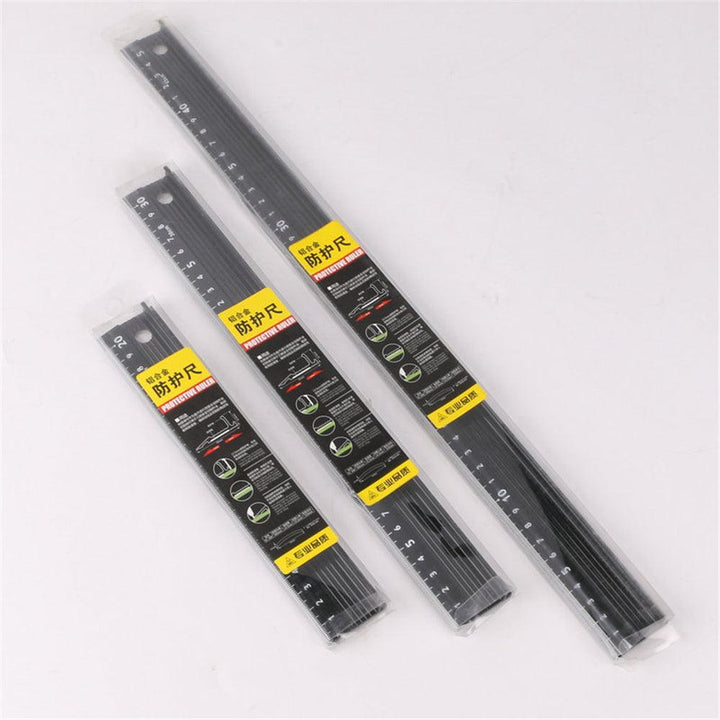 20/30/45cm Aluminum Alloy Protective Ruler Cutting Straight Scale Engineers Measuring Woodworking Cutting Tool