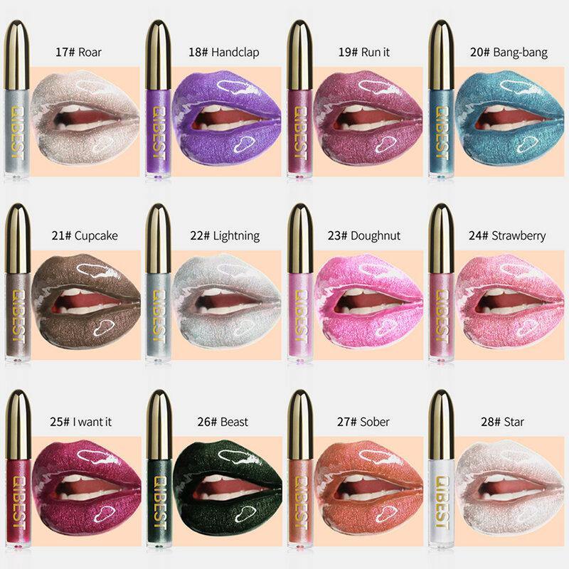 28 Colors Polarized Lip Gloss Long-Lasting Coloring Moisturizing Glass Lip Glaze