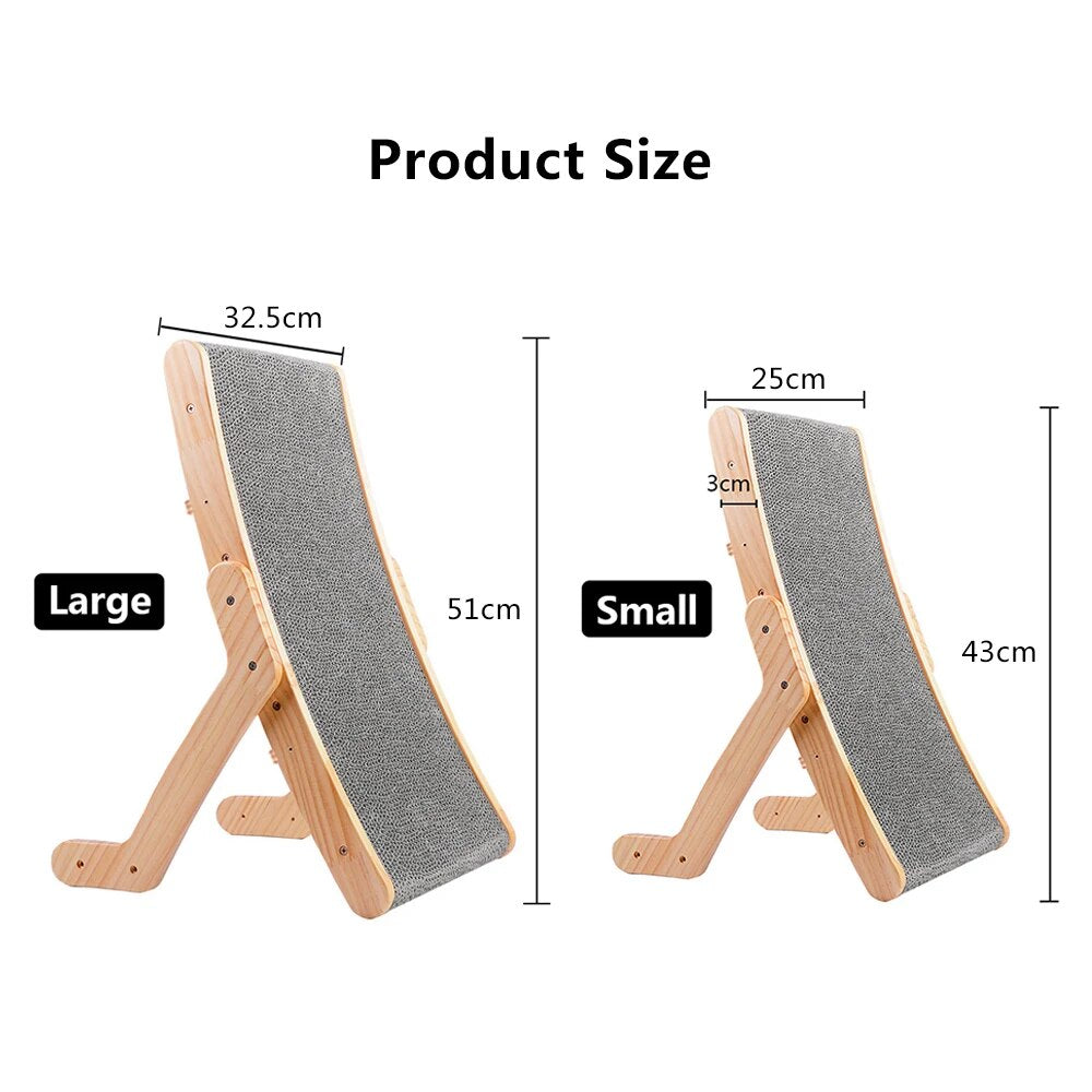 3-in-1 Wooden Cat Scratcher Lounge Bed: Scratcher, Scraper, and Nap Haven