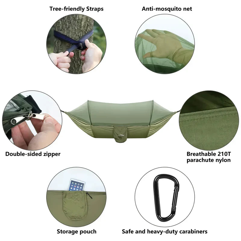 Portable Camping Hammock with Mosquito Net