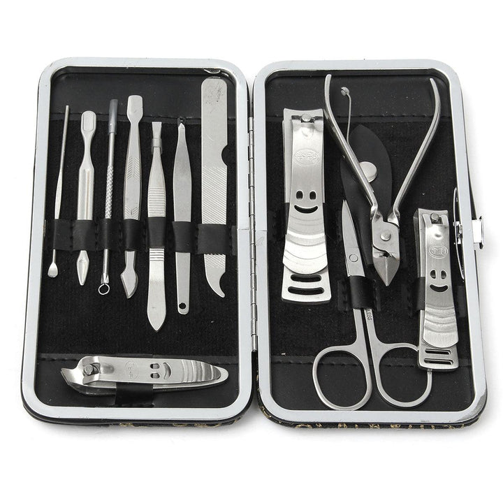 12pcs Nail Care Cutter Kit Set Cuticle Clippers Pedicure Manicure Tool with Case