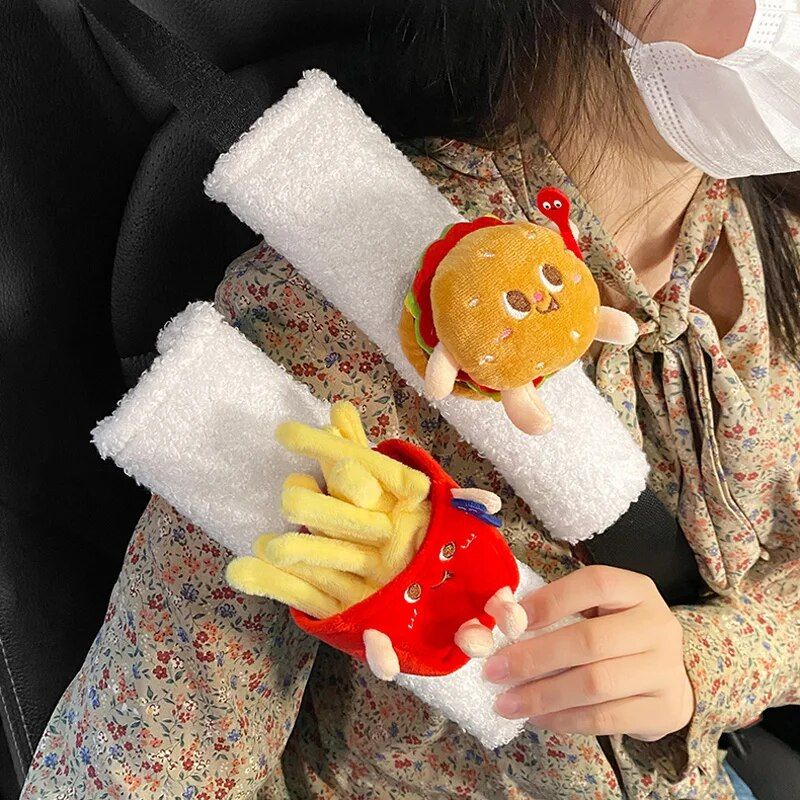 Plush Cartoon Car Seatbelt Covers for Kids