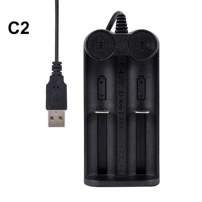 Portable USB Rechargeable Battery Charger Fast Charging For AA 18350 18500 18650