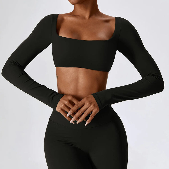 Long Sleeve Crop Top Yoga Shirt