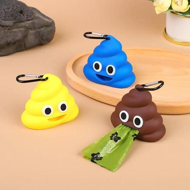 Compact & Playful Silicone Poop Bag Dispenser for Pets