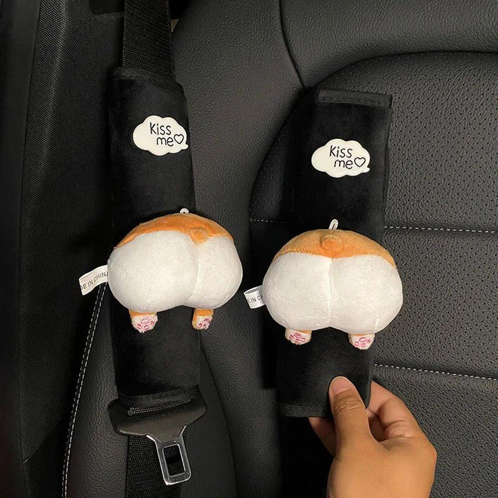 Cartoon Lamb Plush Car Seat Belt Covers