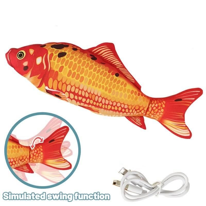 Interactive 3D Plush Fish Toy for Cats