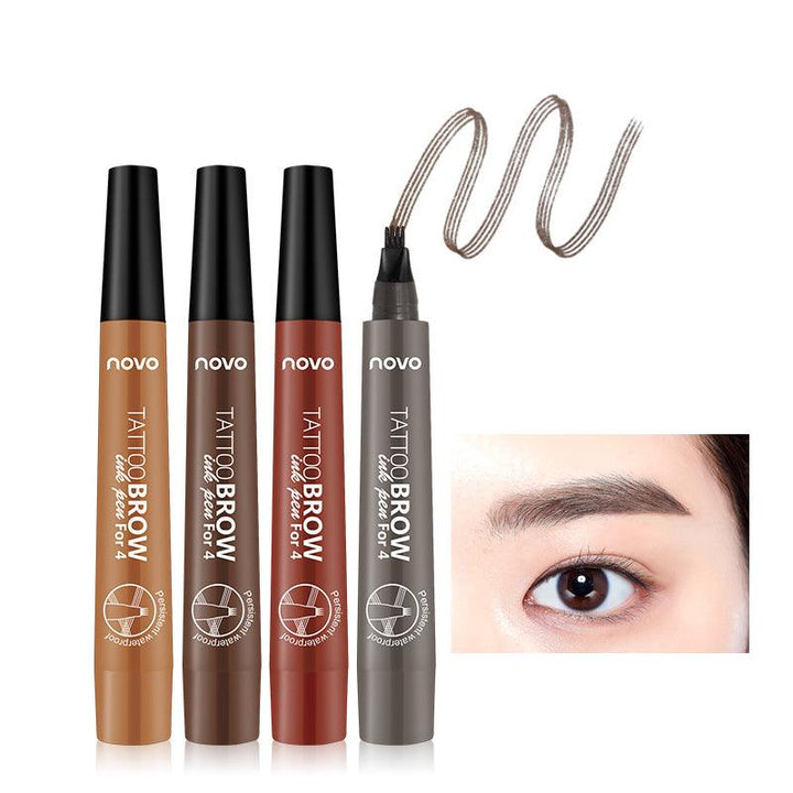 4 Colors Four-bifurcated Liquid Eyebrow Pen Waterproof