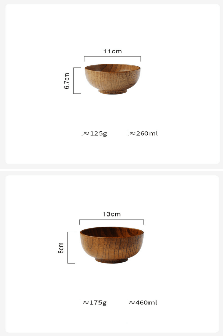 Wooden Bowl Japanese Style Wood Rice Soup Bowl Salad Bowl Food Container Large Small Bowl for Kids Tableware Wooden Utensils - MRSLM