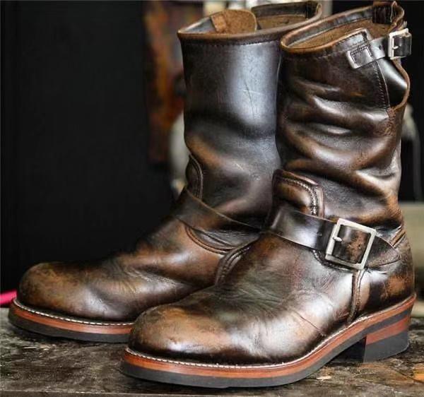 Flat-bottomed Wedge Mid-tube All-match Casual Fashion Men's Boots