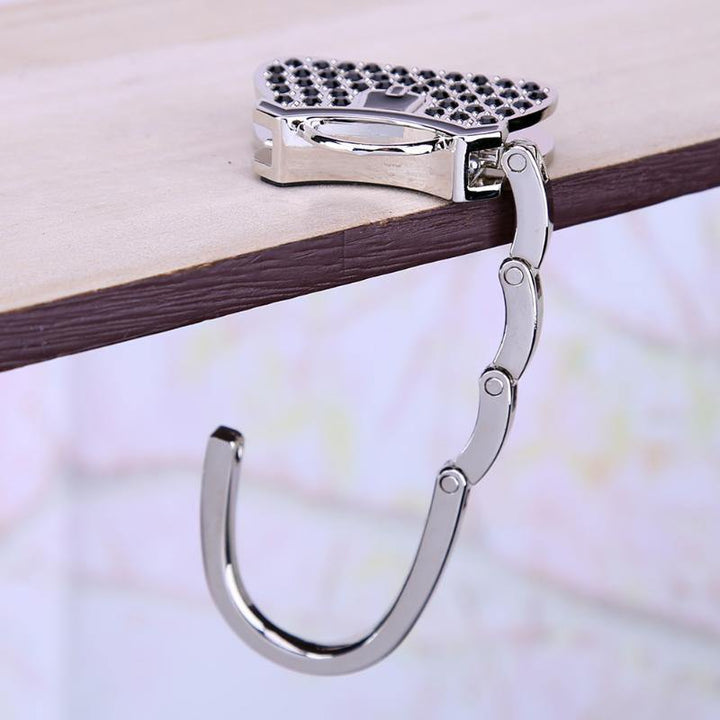 Handbag wallet rack portable folding bag rack crystal hook crystal rhinestone table decoration