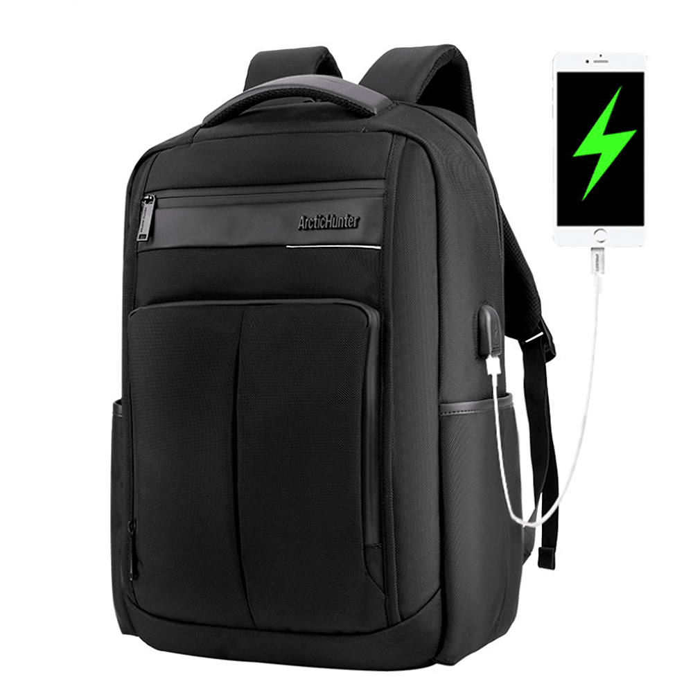 18 Inch Backpack USB Charging Laptop Bag Mens Shoulder Bag Business Casual Travel Schoolbag B00121C