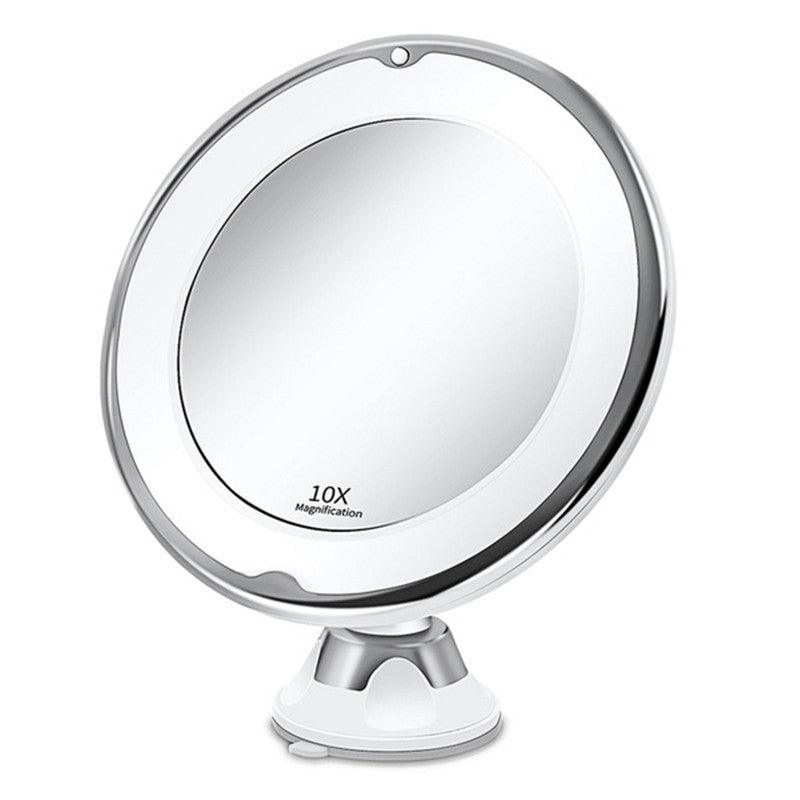 10x Magnifying Makeup Vanity Cosmetic Round Bathroom Mirrors with LED Light