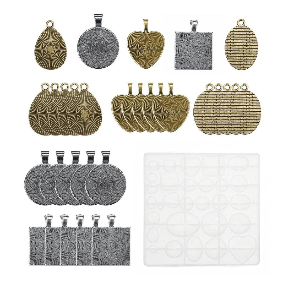 31pcs Resin Casting Molds Kit Silicone Mold Jewelry Making Pendant DIY Mould Set