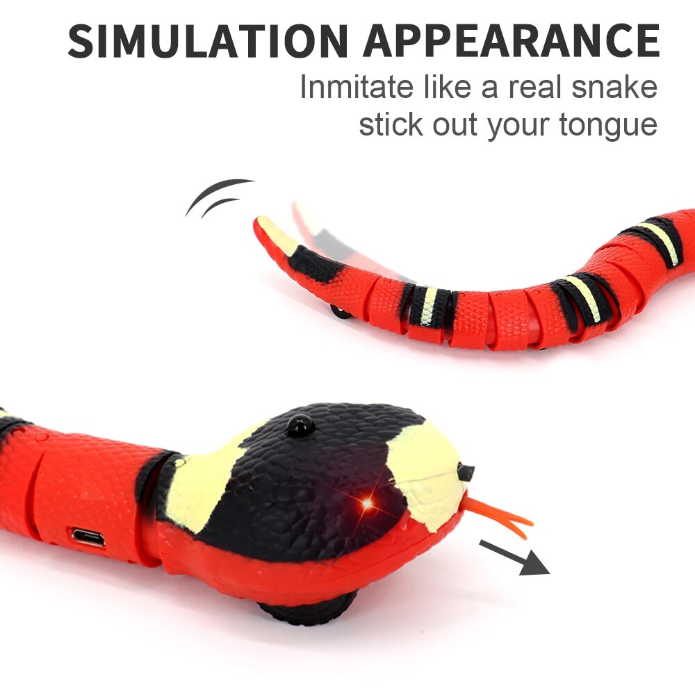 USB Rechargeable Smart Sensing Snake Toy for Cats & Dogs