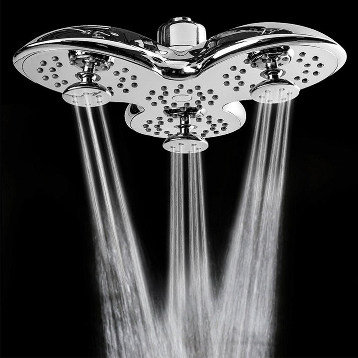 106 Nozzles Angle Adjustable Waterfall Rainfall Shower Heads Chrome Plated Trident Shape Shower Head