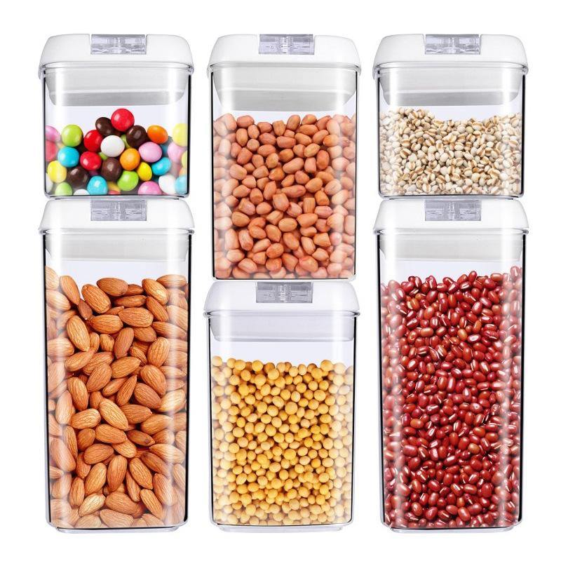 0.5/0.8/1.2/1.9L Airtight Stackable Dry Food Storage Container With Special Lids