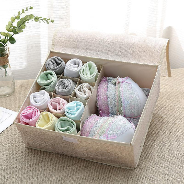 Cotton Underwear Storage Box Organizer Multi-Collapsible Bra Underwear Socks Storage Box Parts Storage Box - MRSLM