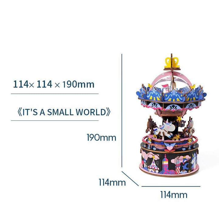 DIY 3D Kitty Ballet Wooden Puzzle Game Assembly Moveable Music Box Toy - MRSLM