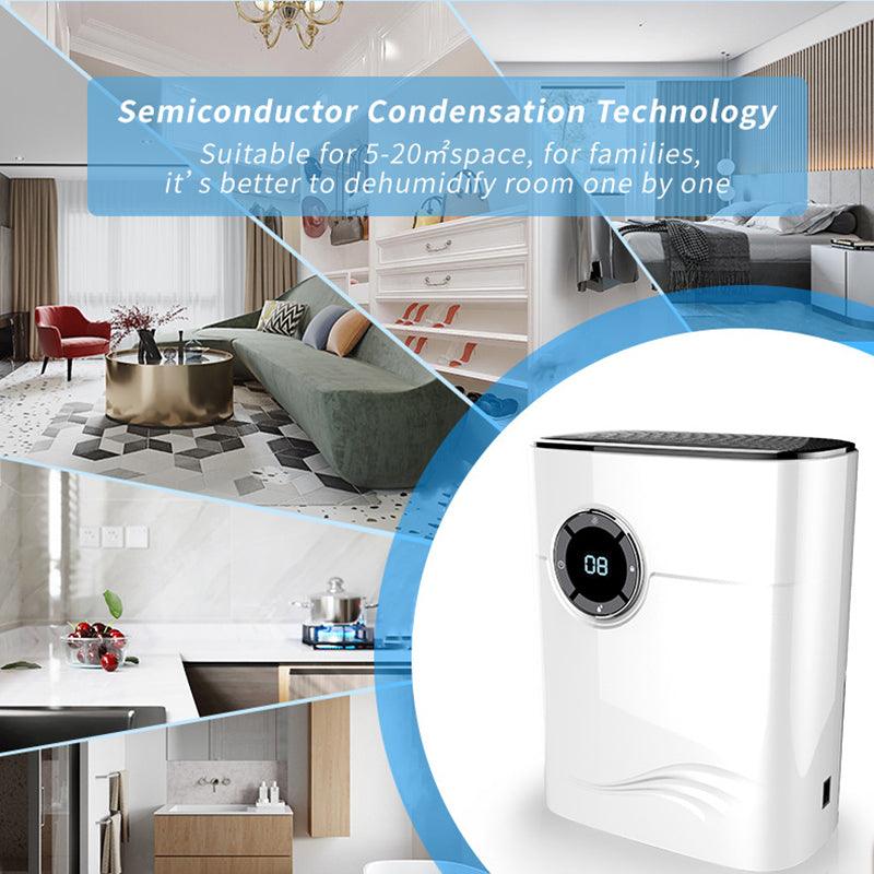 1200ml Dehumidifier Negative Ion Air Cleaner Energy Saving Air Dryer Digital Display Low Noise Auto-off for Bedroom Basement