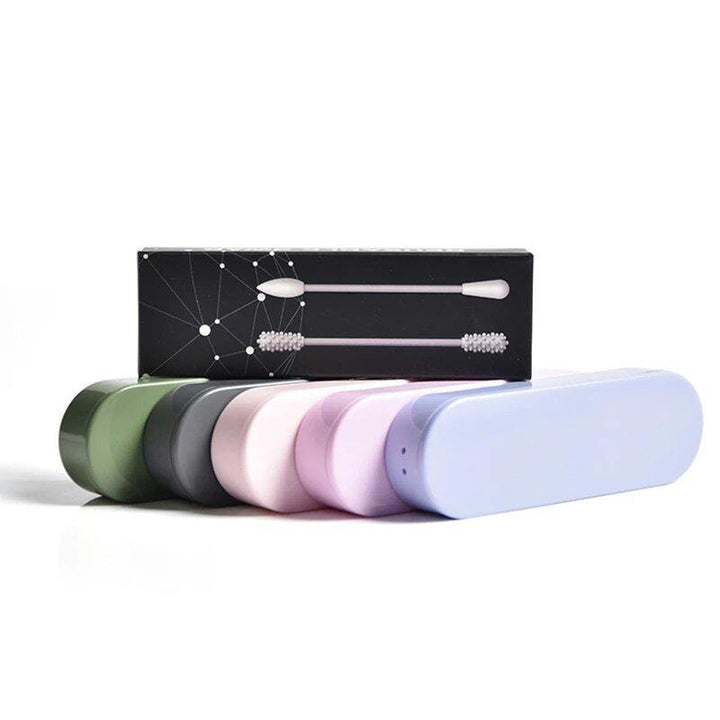 4pcs/Box Reusable Silicone Cotton Swabs Portable Travel Washable Cotton Sticks for Ear Cleaning Makeup Swabs Beauty Tools Kit with Case