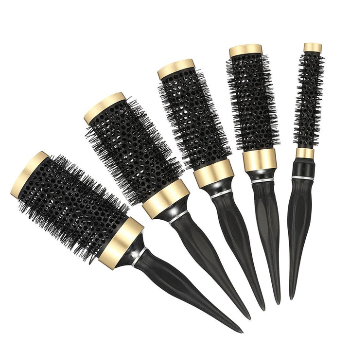 1 Piece Round Curling Hair Comb Plastic Black Salon Barber