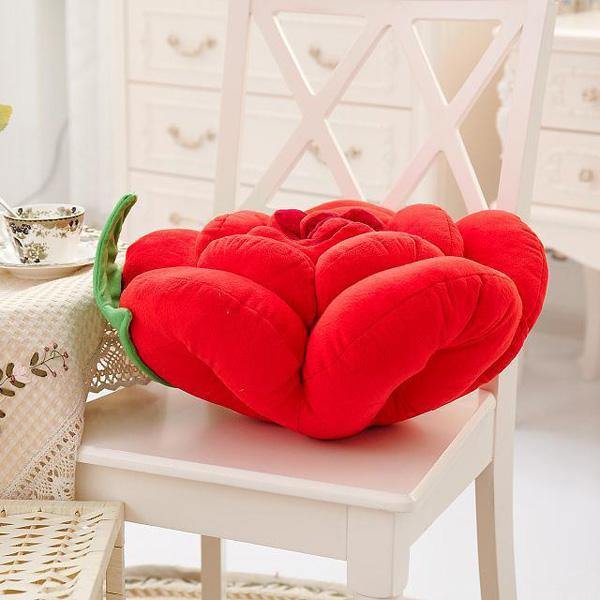 3D Colorful Rose Flowers Throw Pillow Plush Sofa Car Office Back Cushion Valentines Gift