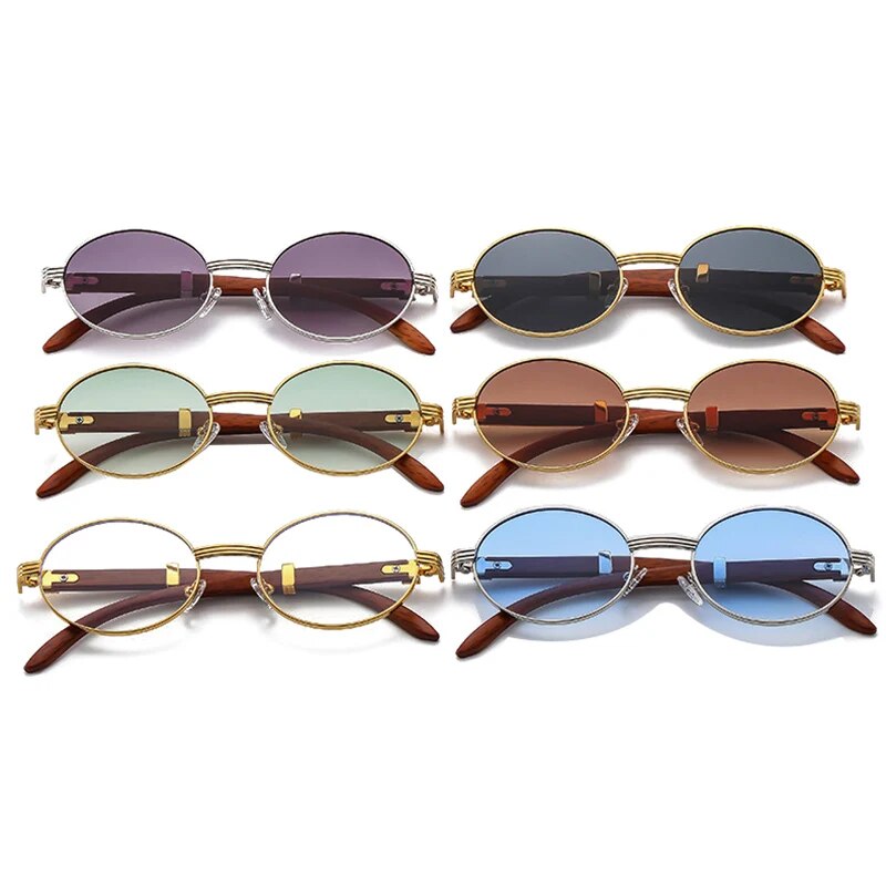 Retro Oval Gradient Lens Sunglasses - Stylish Eyewear for Fashion Enthusiasts