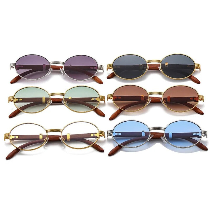 Retro Oval Gradient Lens Sunglasses - Stylish Eyewear for Fashion Enthusiasts