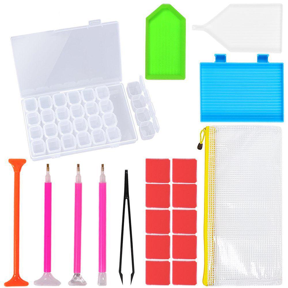 20Pcs Diamond Painting Tool Set Diamond Embroidery Box 5D DIY Art Craft Diamond Painting Kits for Adults