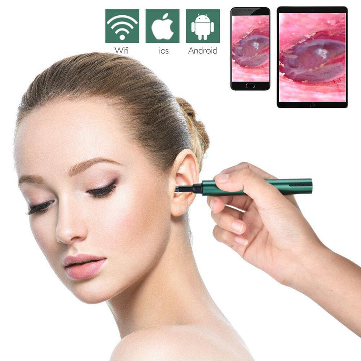 3.0mm Wireless WiFi Ear Pick Otoscope Camera Borescope Luminous Ear Wax Cleaning Teeth Oral Inspection Health Care 3.0/5.0MP