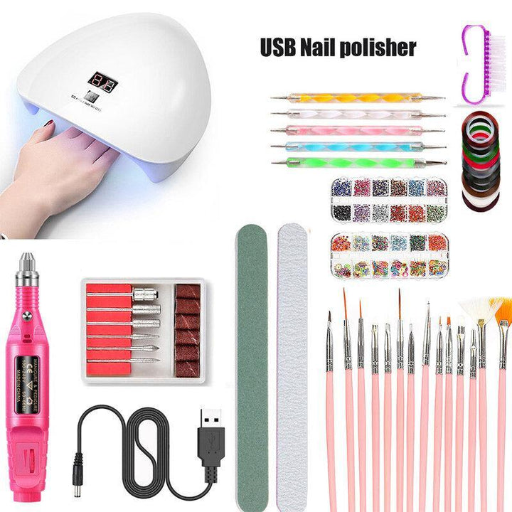 45W Intelligent Induction Nail UV Phototherapy Lamp Nail Polishing Set - MRSLM