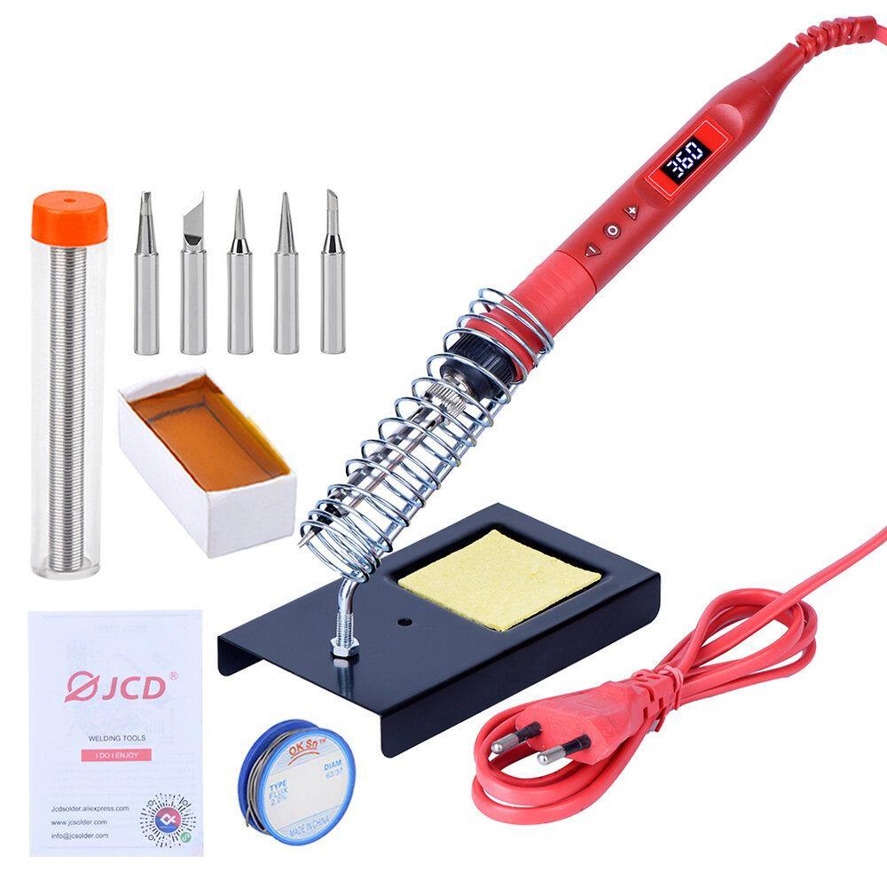 JCD 908U 100W Soldering Iron Tool Kit 220V/110V 180~500‚ÑÉ/356~932‚Ñâ Adjustable Temperature LCD Soldeing Station Welding Repair Tools wiht Soldering Holder Solder Tips - MRSLM