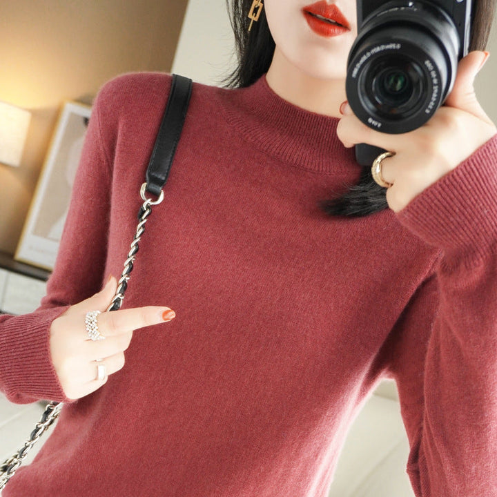 New Half Turtleneck Knitted Pullover Sweater Top For Women