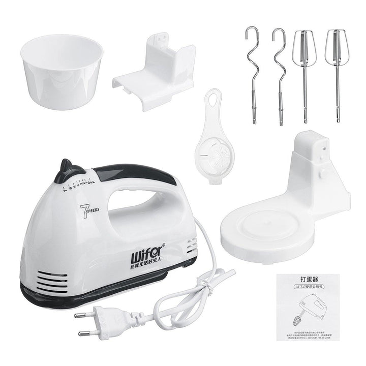 100W Kitchen Electric Hand Mixer with 7 Speeds and Turbo Mode Whisk with Egg Beater Dough Hook