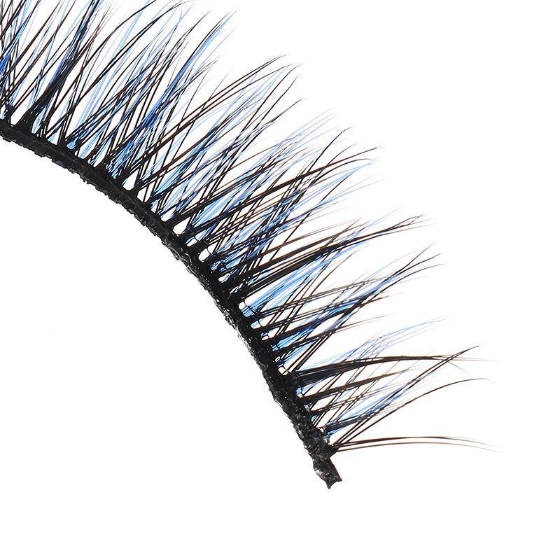 3D False Eyelashes Set Blue False lashes Makeup Natural Eyelashes Extension for Party