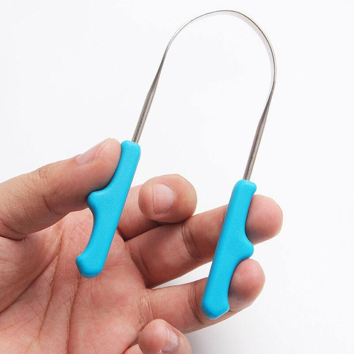 Tongue Cleaner Small Portable Non-Slip Stainless Steel Remove Bad Breath Tongue Scraper for Oral Care Tools