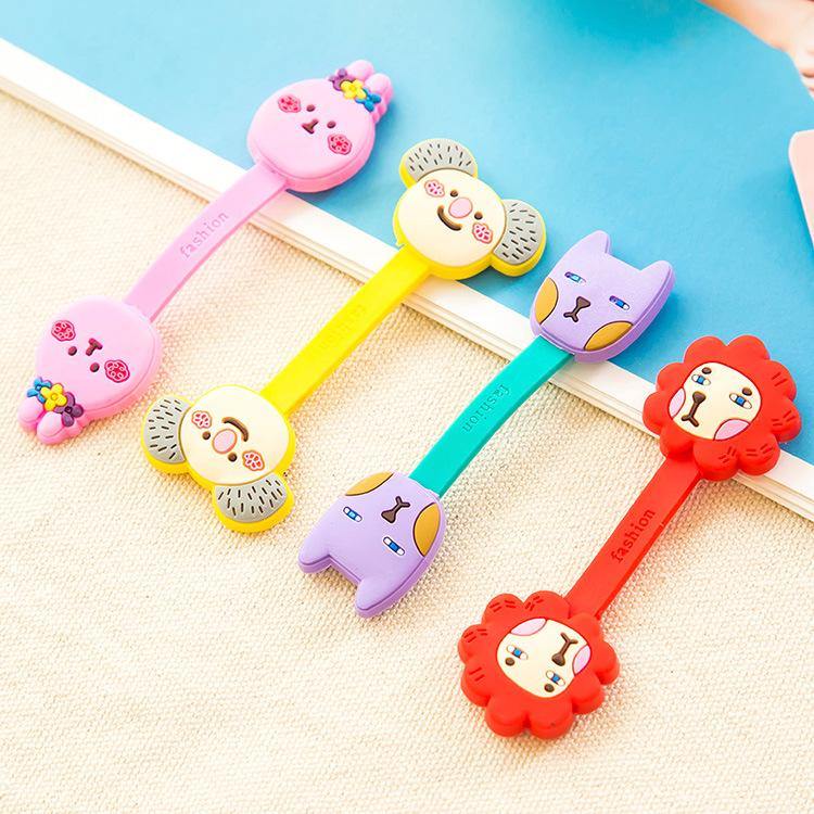 2Pcs Cable Earphome Cord Wrap Cartoon Organizer Holder Silicone Rubber USB Tidy Storage Fastener